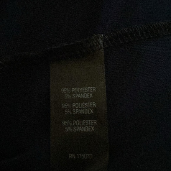 Brand New Nina Leonard Draped Sleeve Cold-Shoulder Navy Blue and White Dress - Picture 4 of 4